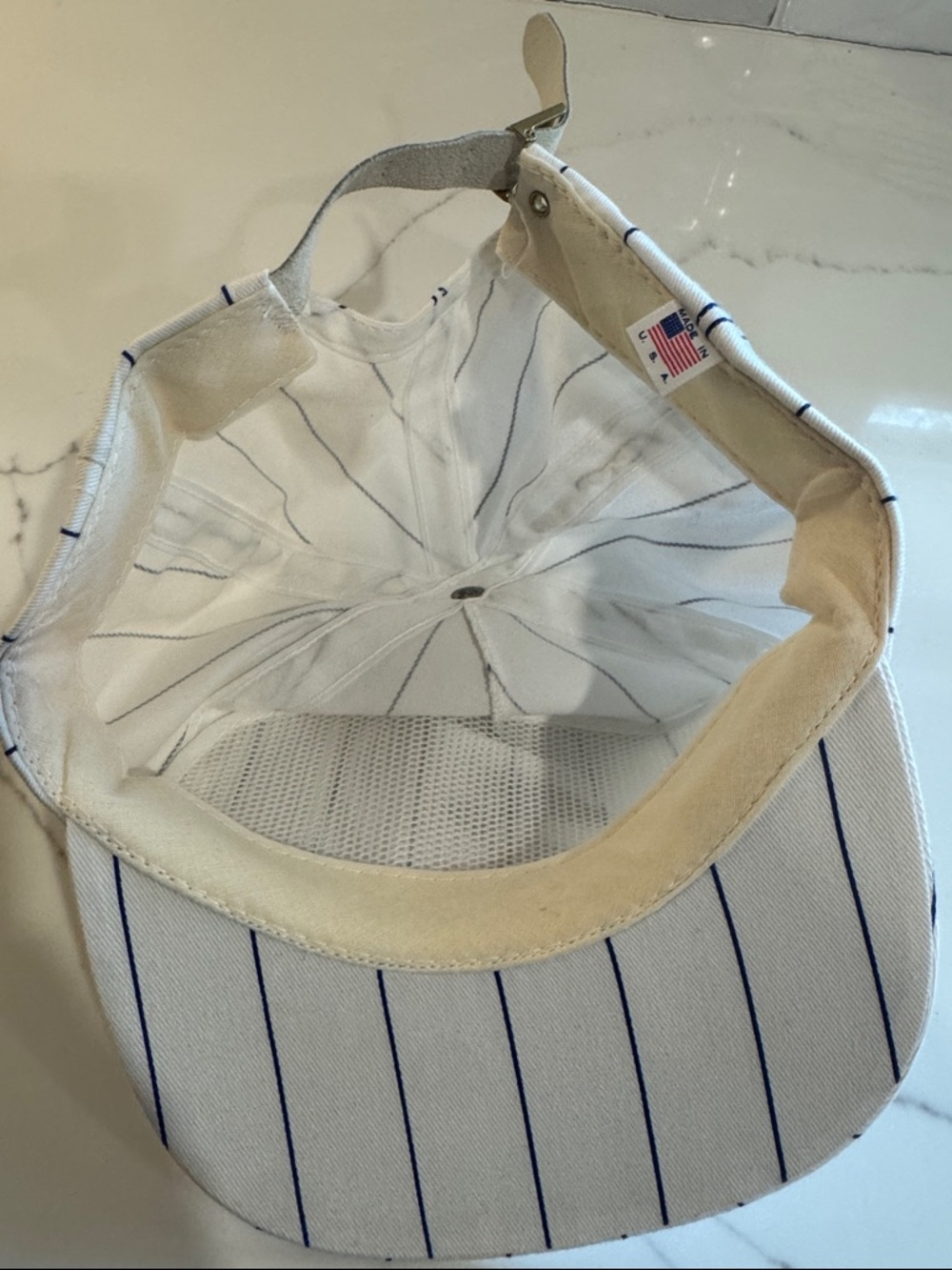 U.S. Mail White Pinstripe Postal Baseball Cap - Picture 3 of 3
